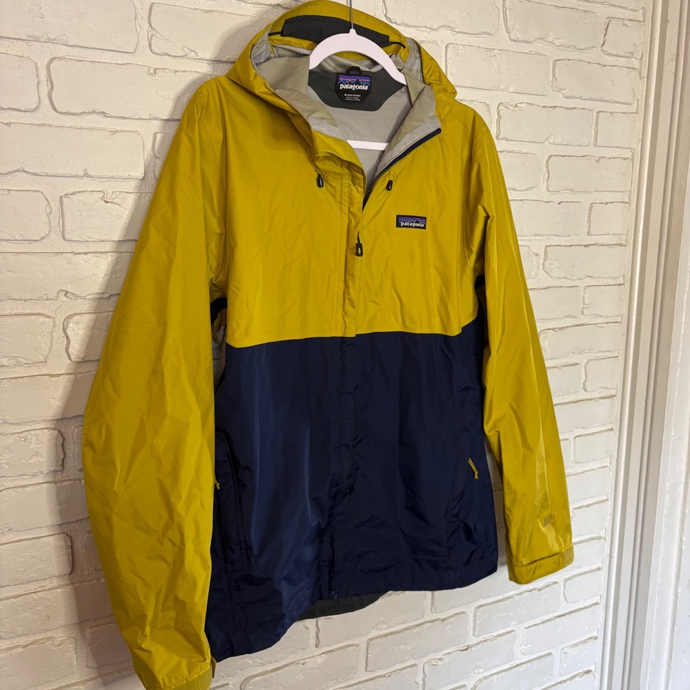 Patagonia Men's Torrentshell 3L Rain Jacket Navy Yellow Size Medium - Picture 3 of 8